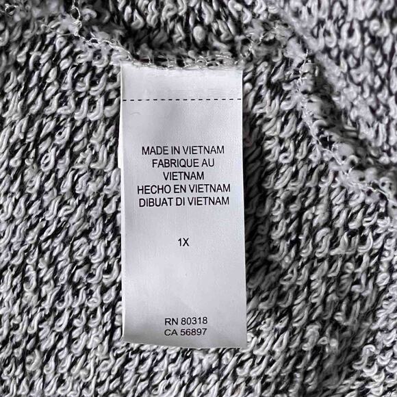 Lucky Lotus by Lucky Brand Gray Knit Moto Jacket 1X - Picture 11 of 15